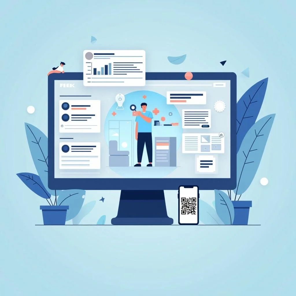 Un ecosistema di salute digitale con diverse funzionalità di accessibilità visualizzate.
