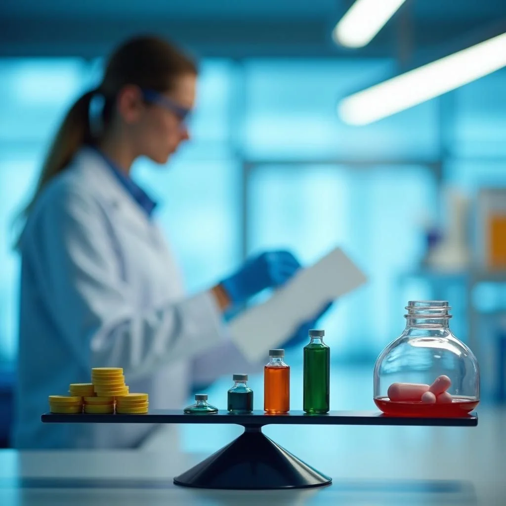 Un scientifique peserait l'investissement en R&D par rapport aux incitations financières et aux contraintes.