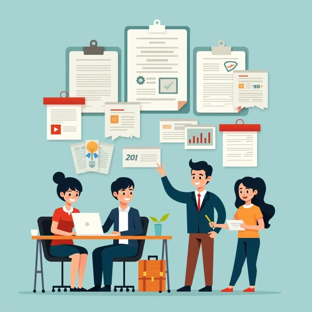 Studenti in ambienti di istruzione con borse di studio e certificati.