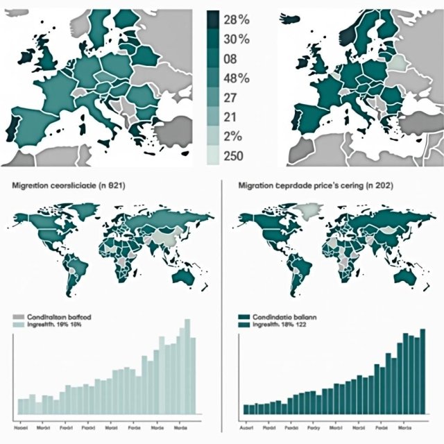 Los mapas muestran la disminución de la población de los Balcanes y los indicadores económicos.