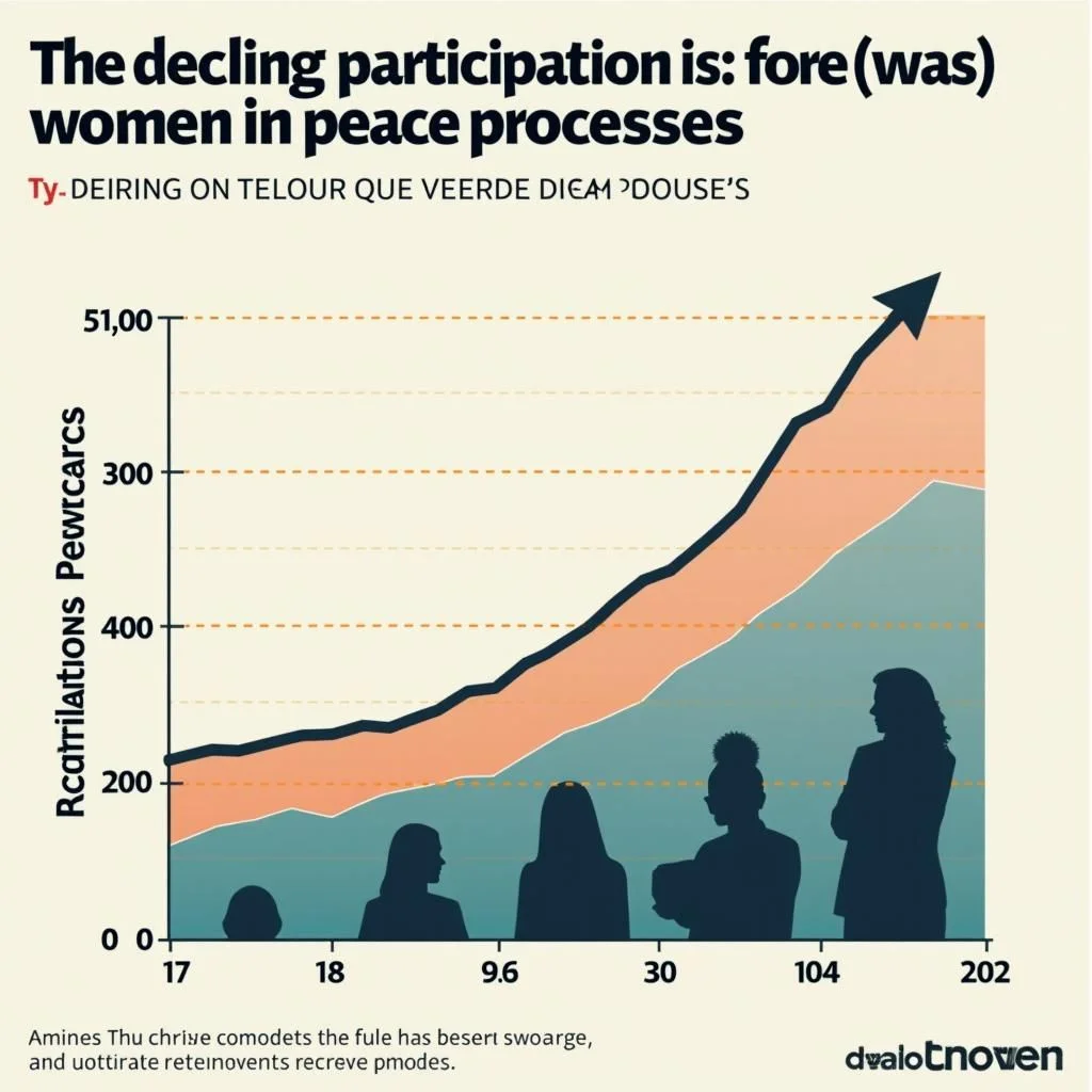 Declining female participation in peace negotiations and exclusion from tables.
