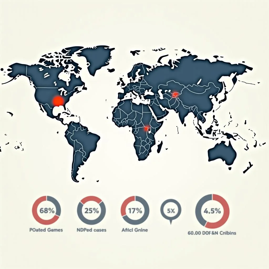 A map and chart illustrating global conflict and financial impact.