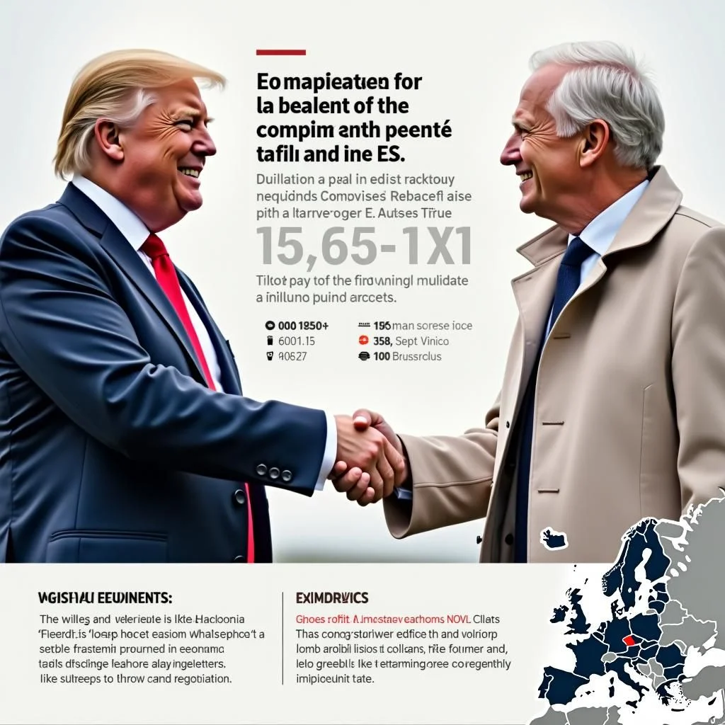 Los líderes de la UE y EE.UU. se estrechan la mano, discuten los tipos de aranceles.