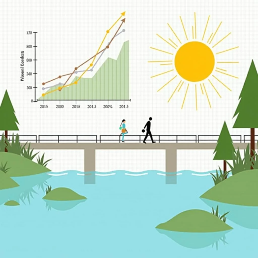 Les graphiques montrent les catastrophes climatiques en augmentation, avec des zones humides restaurées et de nouvelles.