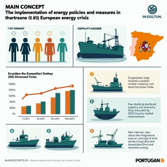 Los precios de la energía suben en Portugal y España con diagramas del mercado.