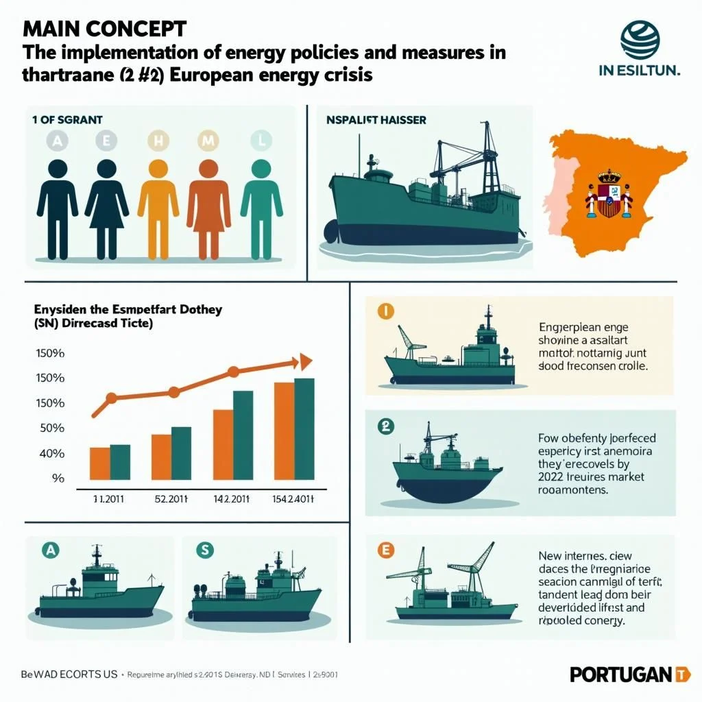 Los precios de la energía suben en Portugal y España con diagramas del mercado.