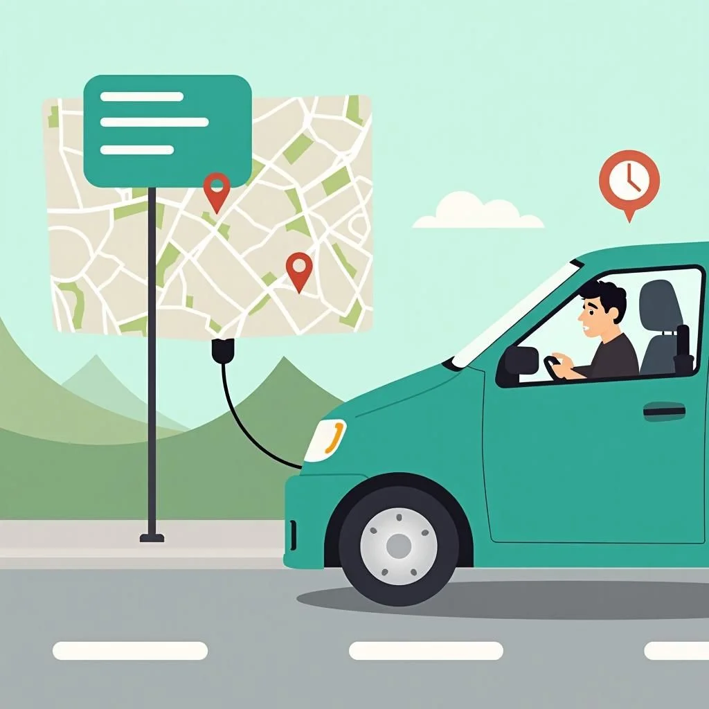 Une carte avec des points de données manquants et un conducteur frustré.