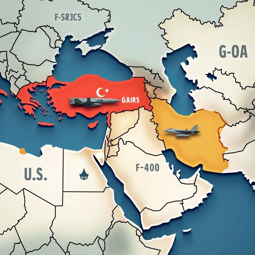 Cartes de la Syrie et de Gaza avec les emplacements de systèmes de missiles S-400.