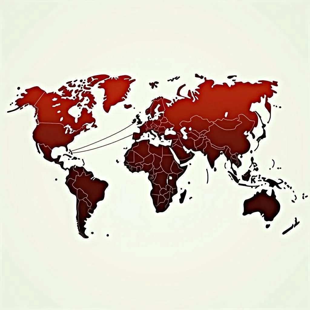 Une carte montrant l'influence interconnectée de la Chine, de la Russie et de l'Inde.