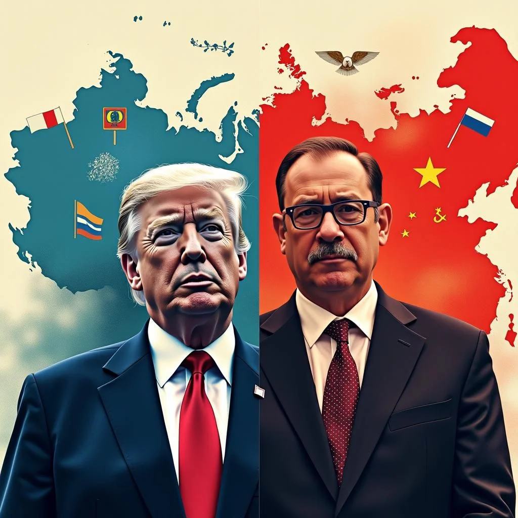 Images de Trump et de l'OTAN avec des pancartes de la manifestation Euromaidan