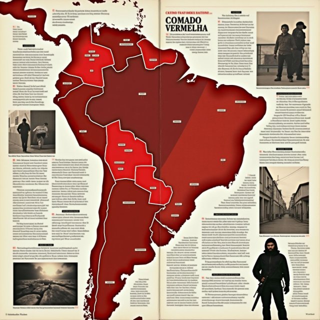 Mapas e imágenes de las áreas territoriales del Comando Vermelho y PCC en Brasil.