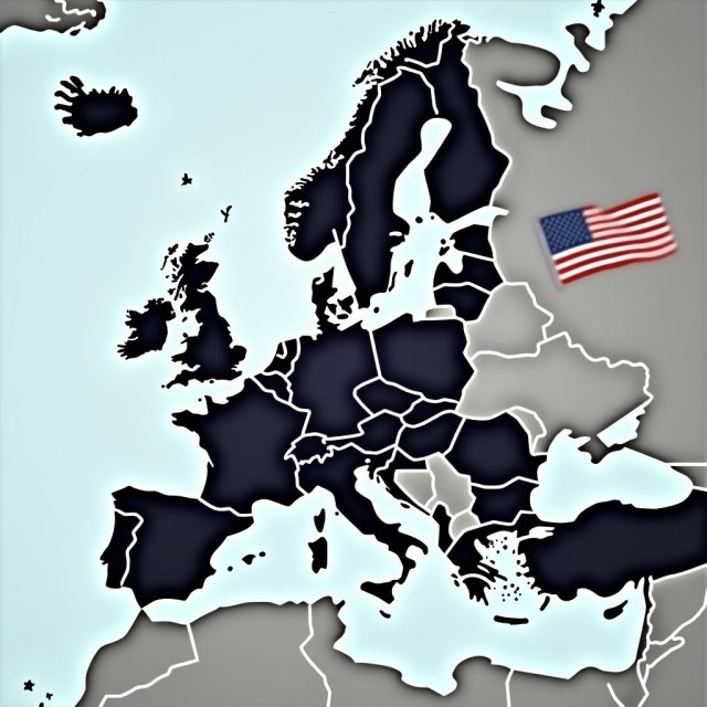 Un mapa de Europa con flechas que apuntan a los EE. UU.