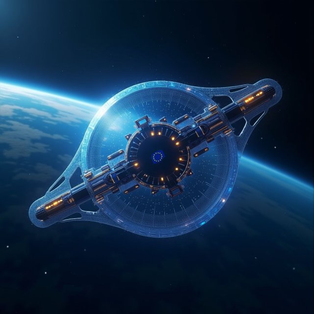Desarrollo de la infraestructura del Escudo Espacial Europeo y la imagen de satélite.