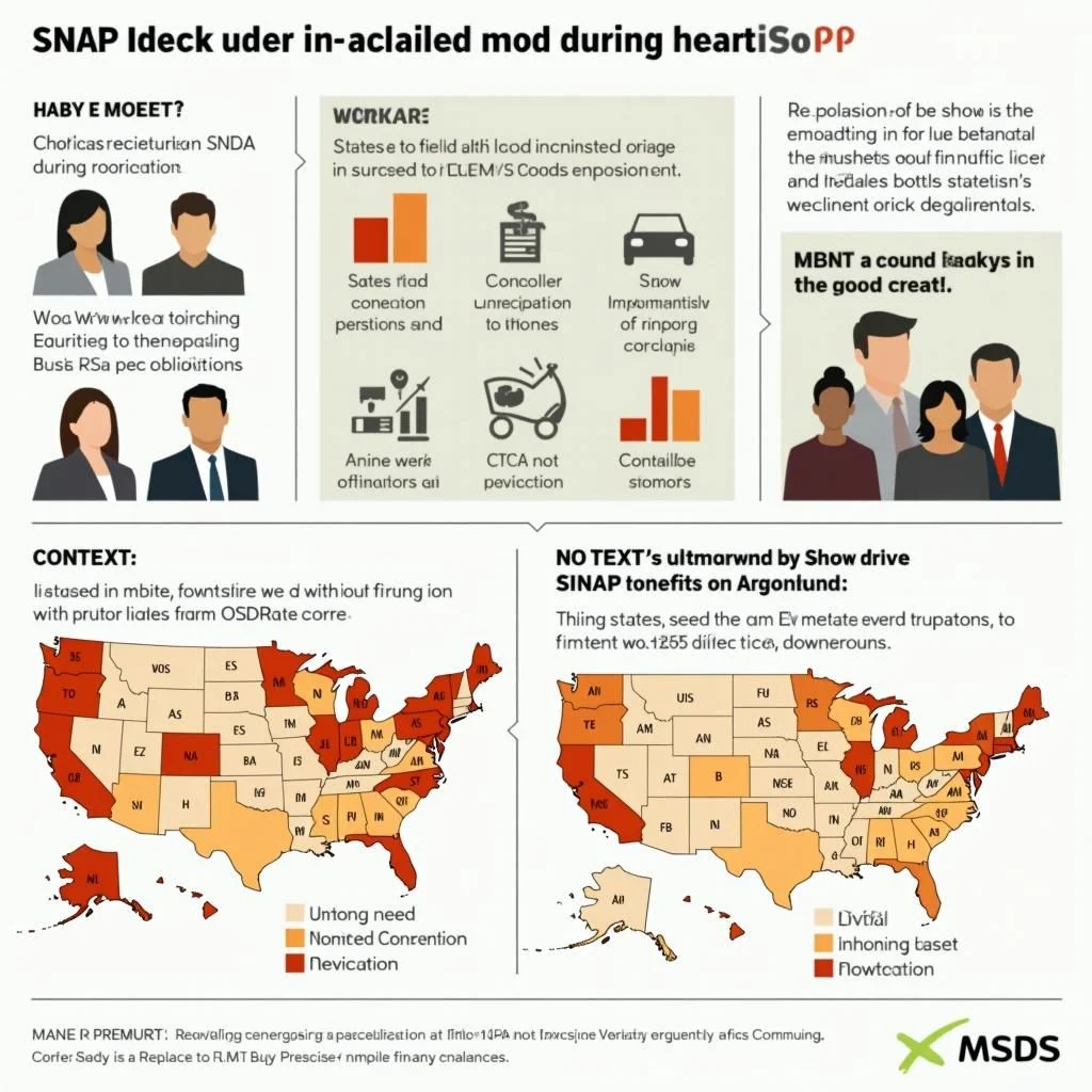 Los gráficos muestran que los beneficios de SNAP disminuyen durante las recesiones en todo el país.