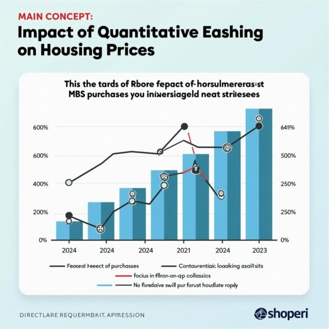 Los gráficos muestran el impacto de las compras de MBS en el aumento de los precios de la vivienda.