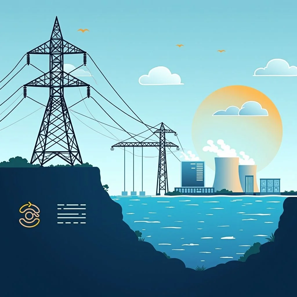 Planes de construcción y visualizaciones de la brecha de suministro de energía.