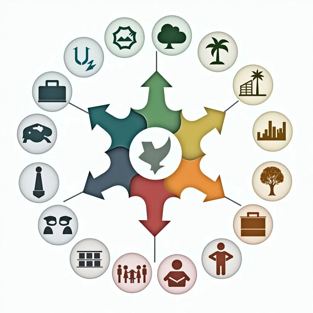 Diagrama que ilustra a diversos actores en las cooperaciones para el desarrollo en asociaciones.