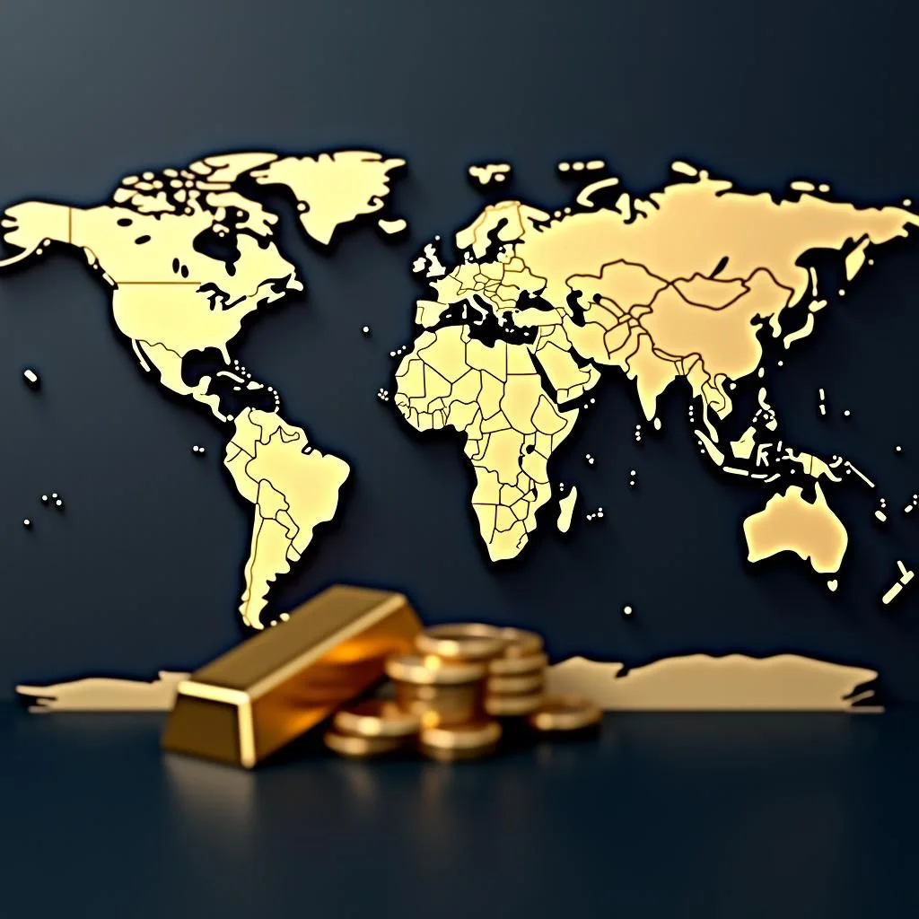 Un mapa del mundo destaca países y activos de refugio seguros.