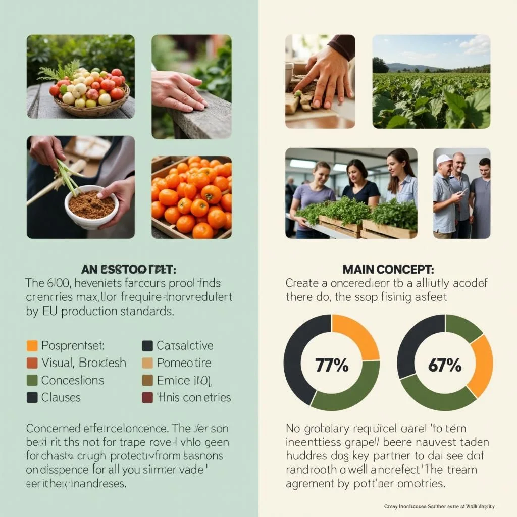 Produits agricoles et inspections d'usines avec normes de production de l'UE.