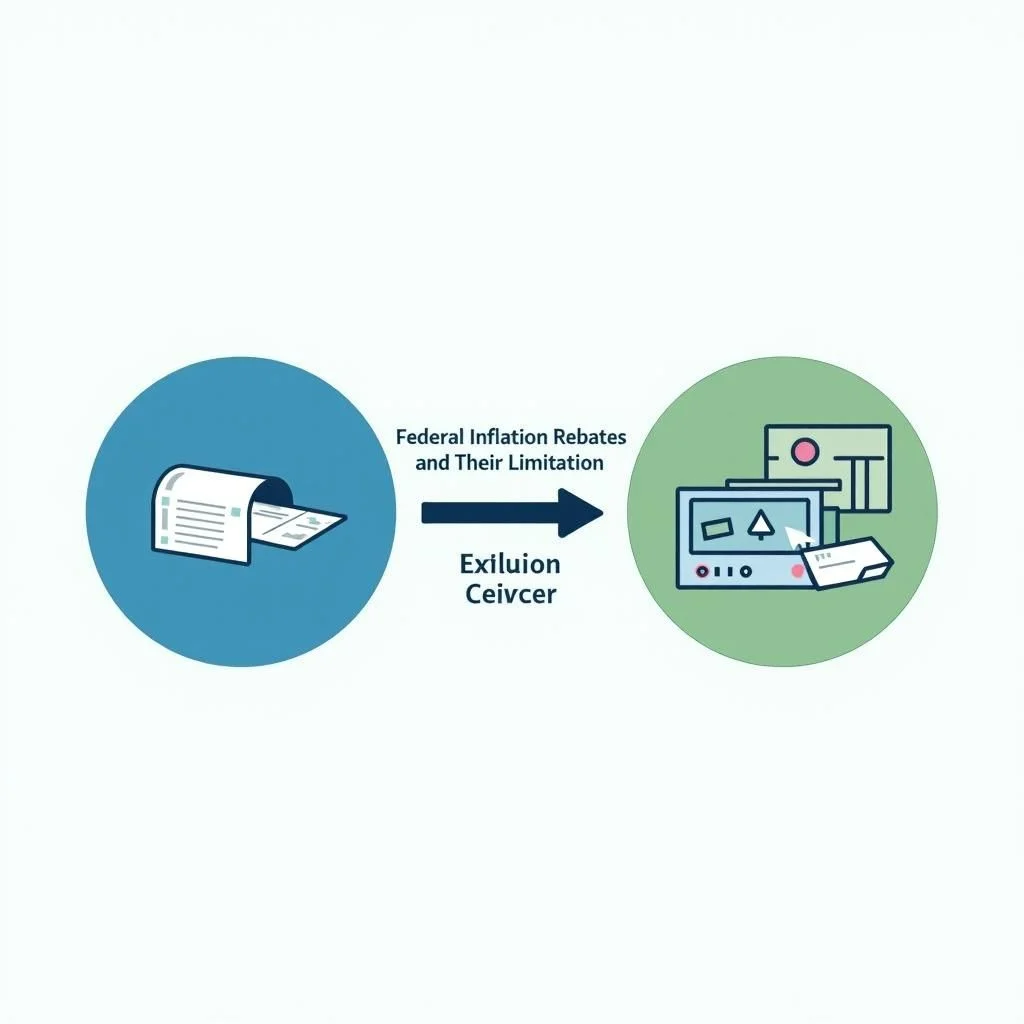 Diagramma di flusso che illustra il processo di rimborso inflazionistico federale con esclusioni commerciali.