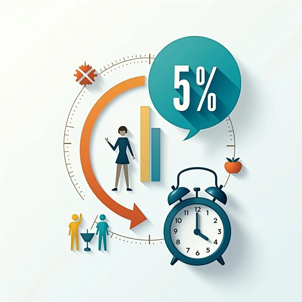 Barra de progreso al 35% de completación con iconos de urgencia y reloj.