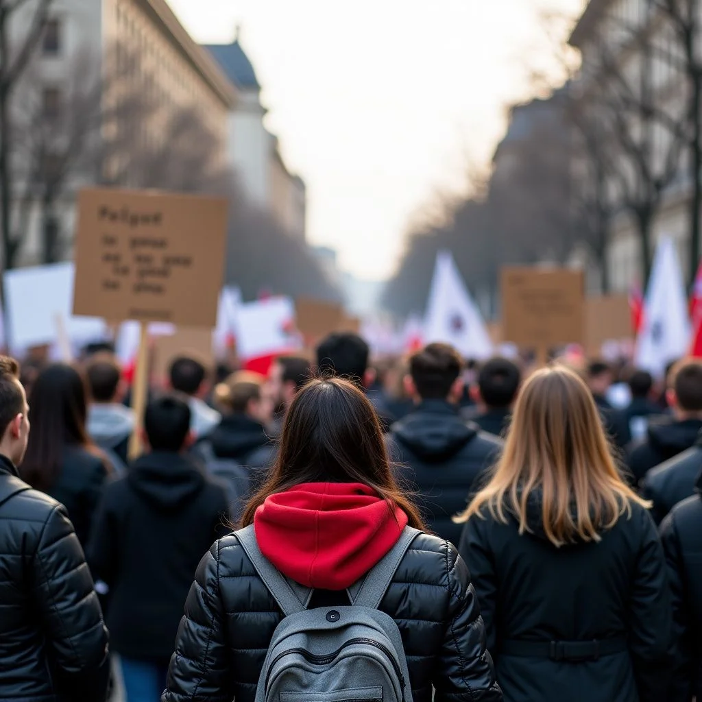 Les étudiants manifestent dans les rues avec un calendrier des événements clés.