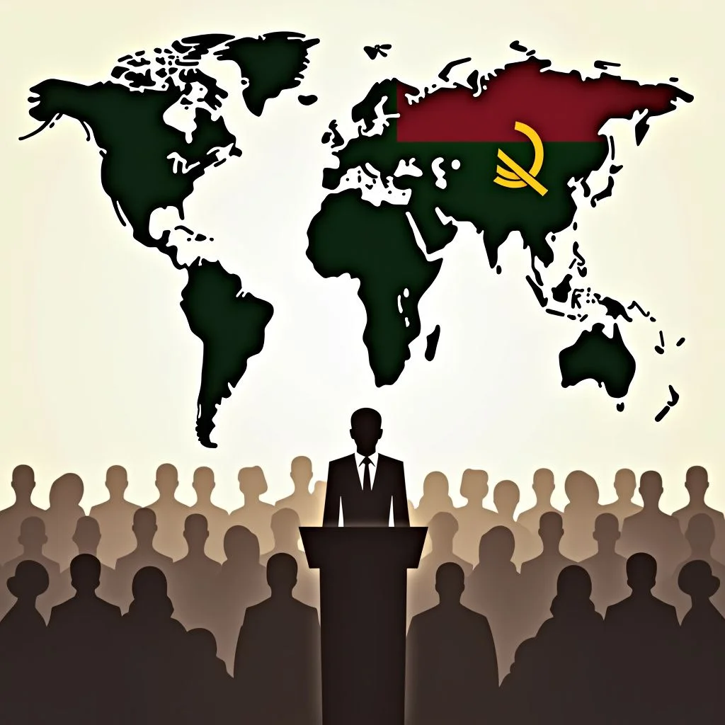 Un mapa de África destacado en un mapa mundial.