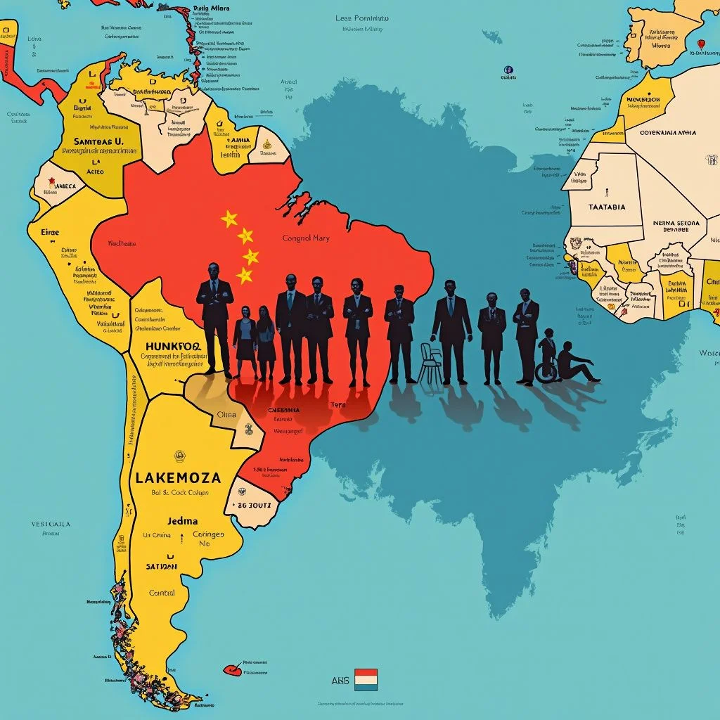 Los mapas e imágenes muestran divisiones regionales y luchas por el poder a nivel global.