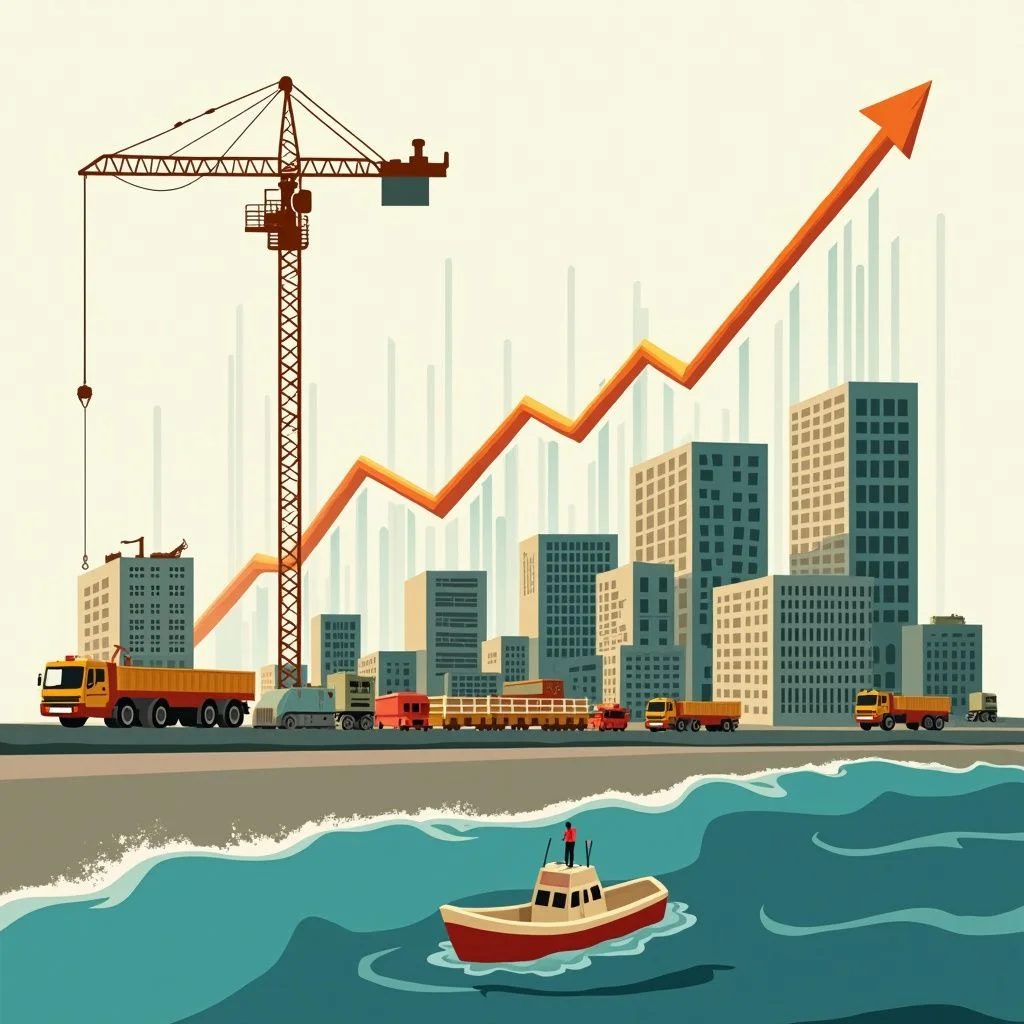 Les chantiers de construction et les projets d'infrastructure impulsent la croissance économique.