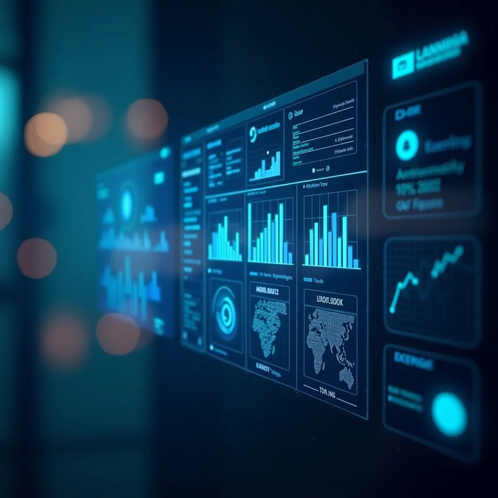 Interfaz digital que muestra indicadores de referencia generados por IA para métricas de rendimiento de LLM.