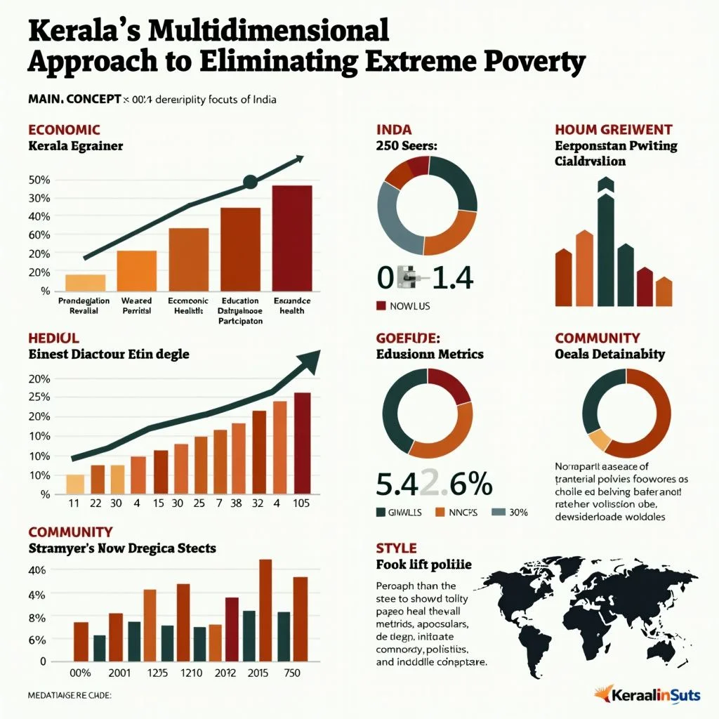 Les graphiques illustrant les statistiques de développement économique et social du Kerala.