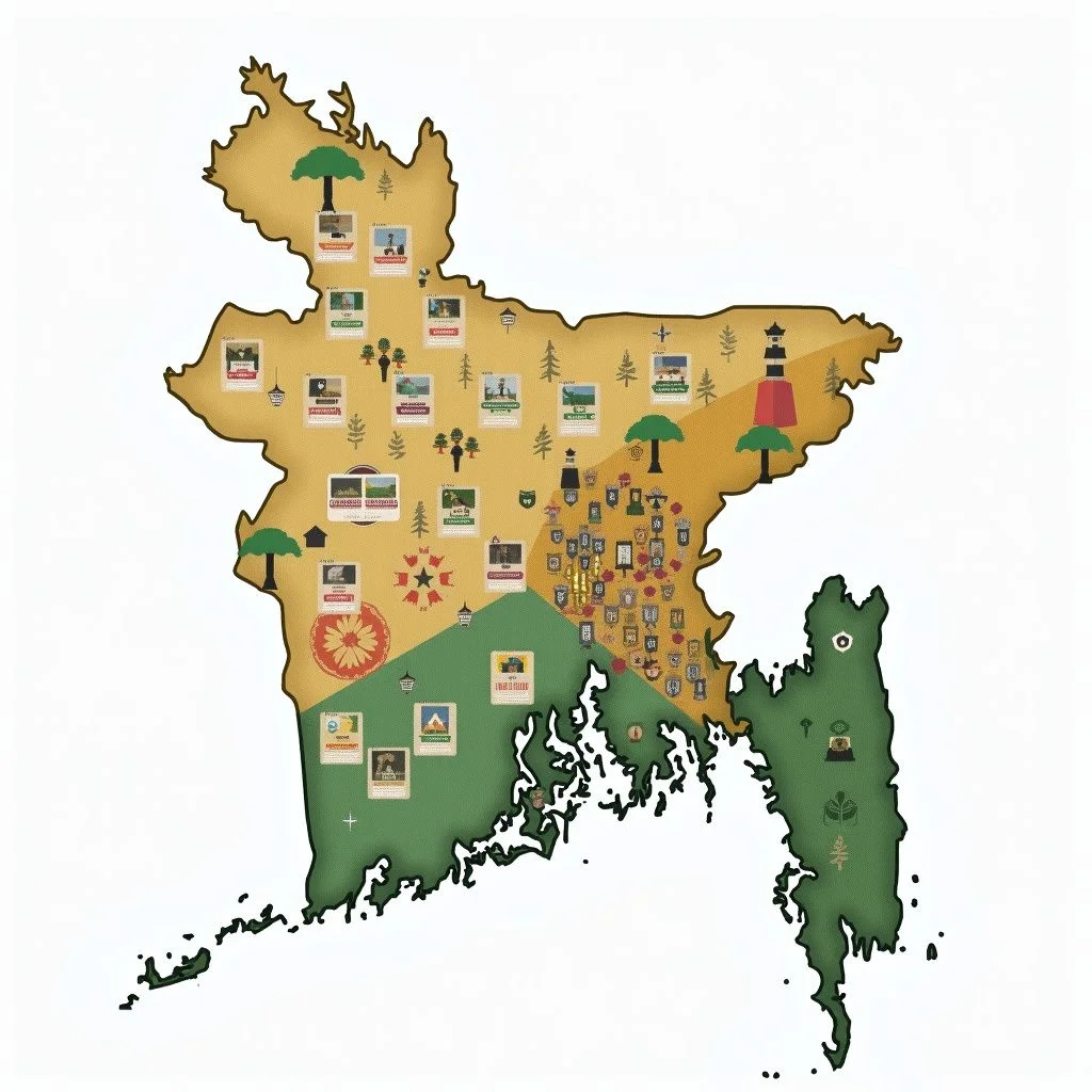 Carte du Bangladesh met en évidence les disparités dans le taux d'achèvement de l'éducation urbaine-rurale.