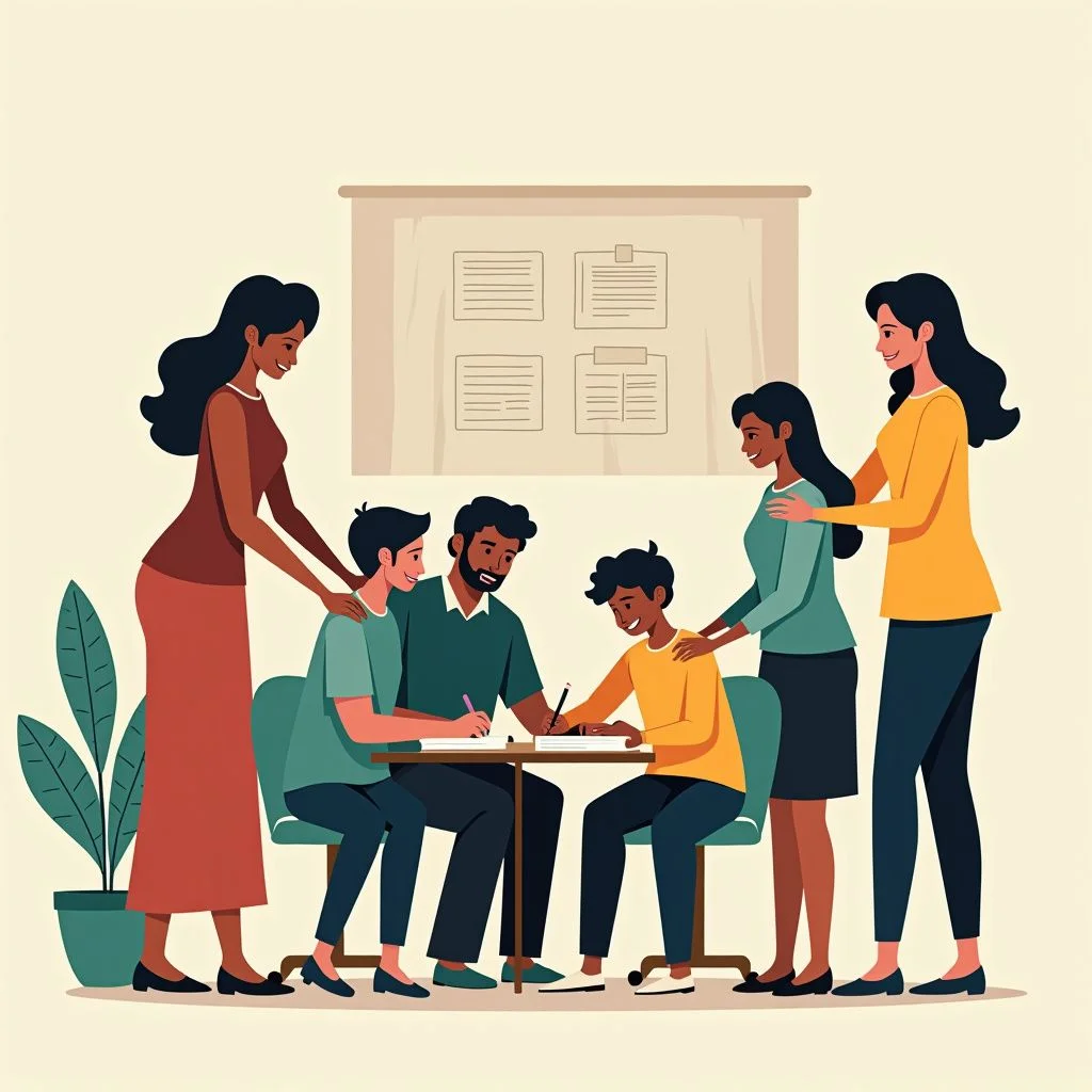 Les parents, les éducateurs et les membres de la communauté s'engagent dans une éducation secondaire collaborative.