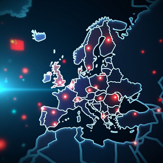 Un mapa de Europa con cadenas de suministro destacadas y