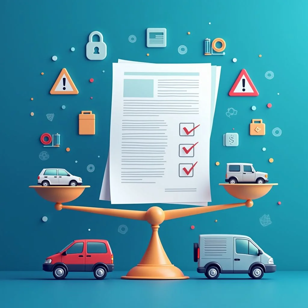 UN DOCUMENTO CON TEXTO REGULATORIO Y ÍCONOS DE VEHÍCULOS EQUILIBRAN RIESG