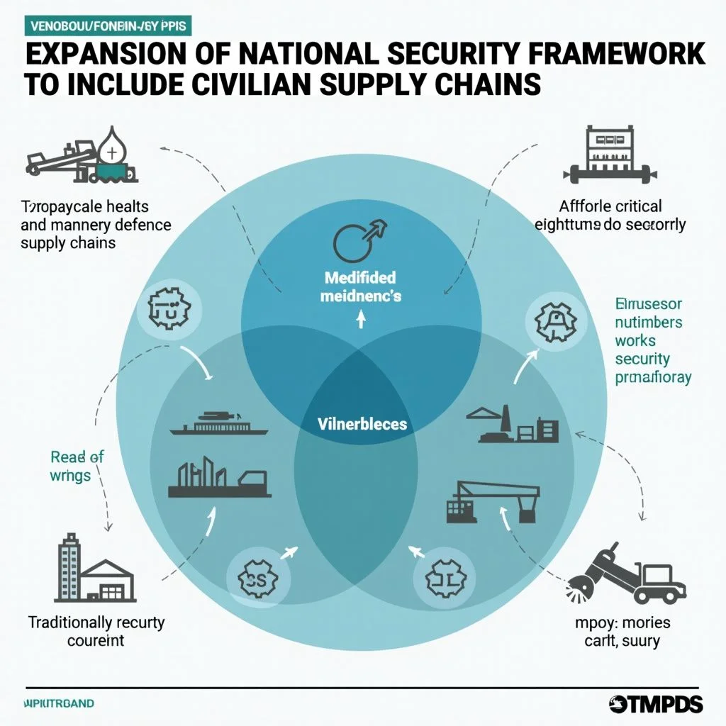 Diagramme de Venn montrant l'intersection des chaînes d'approvisionnement de défense et civile.