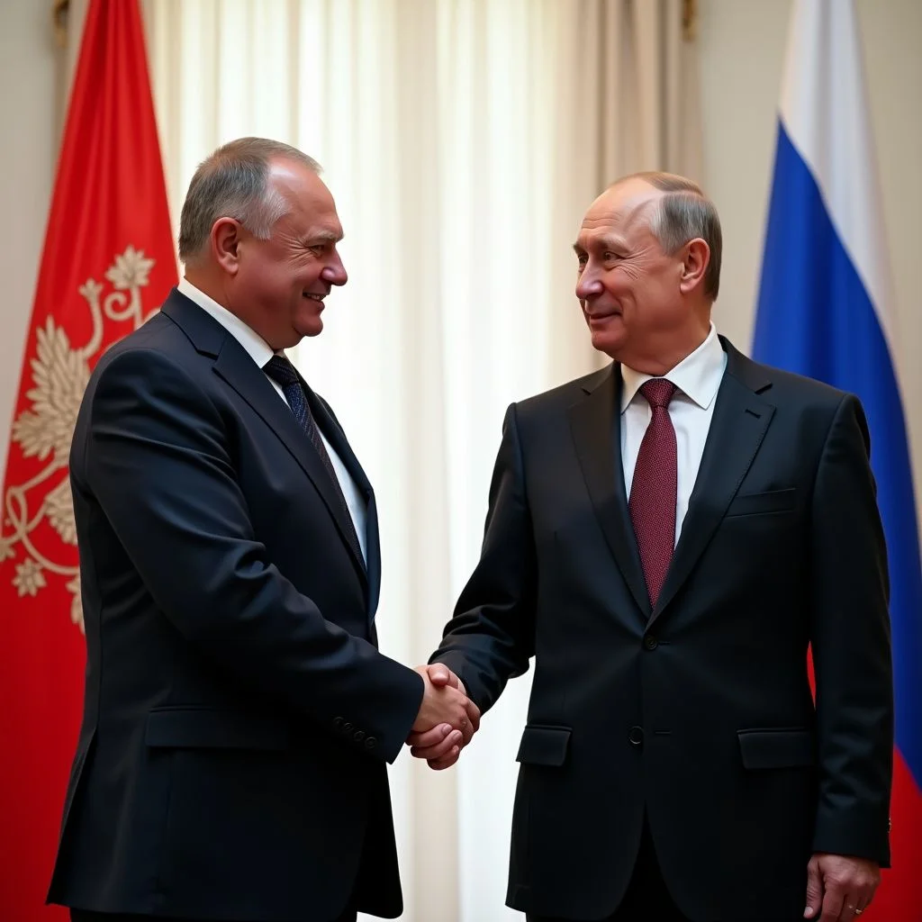 Viktor Orbán serre la main de Vladimir Poutine en dépit des sanctions de l'UE.