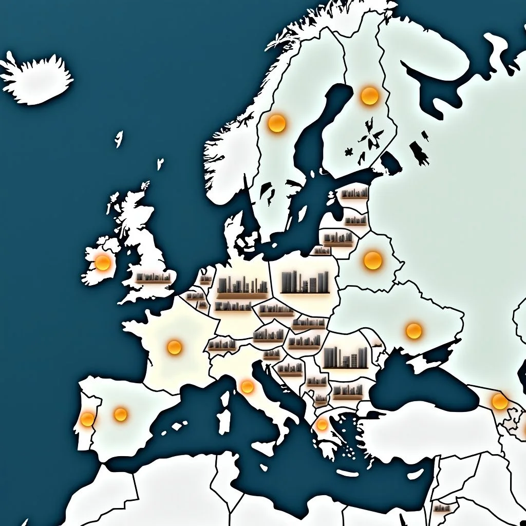 Los gráficos y mapas ilustran los desafíos energéticos industriales de Europa.