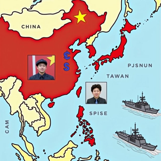 Mapa de Asia Oriental mostrando tensiones militares y diplomáticas.