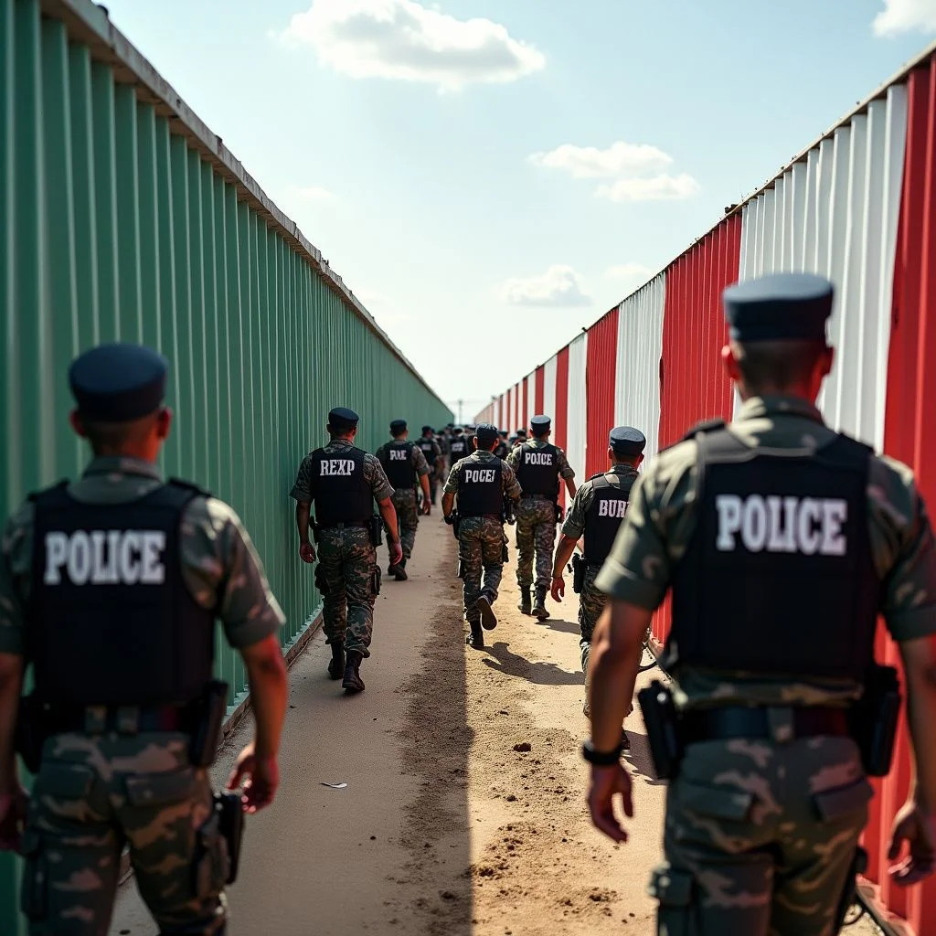 Las patrullas de la frontera mexicana y los funcionarios estadounidenses discuten la migración y el tráfico.