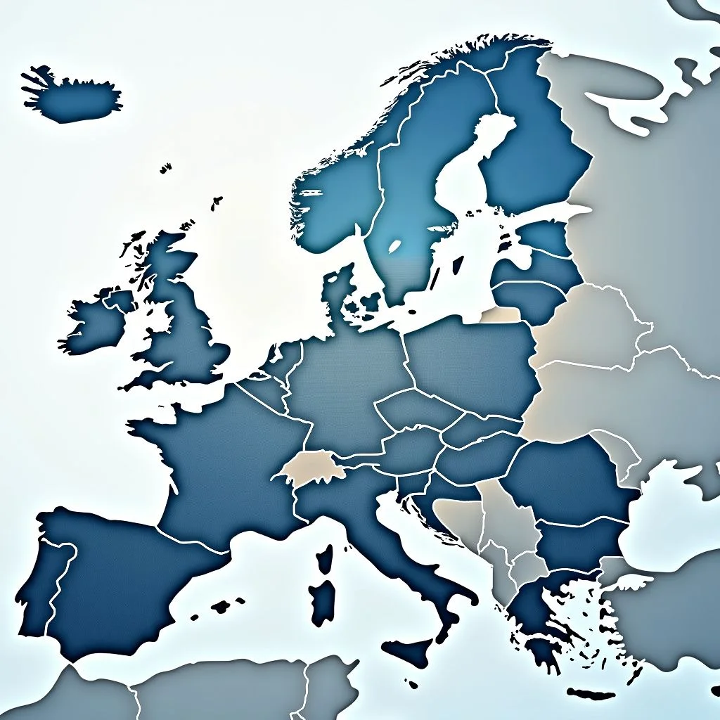 Mapas de países de la UE con infraestructura energética interconectada.