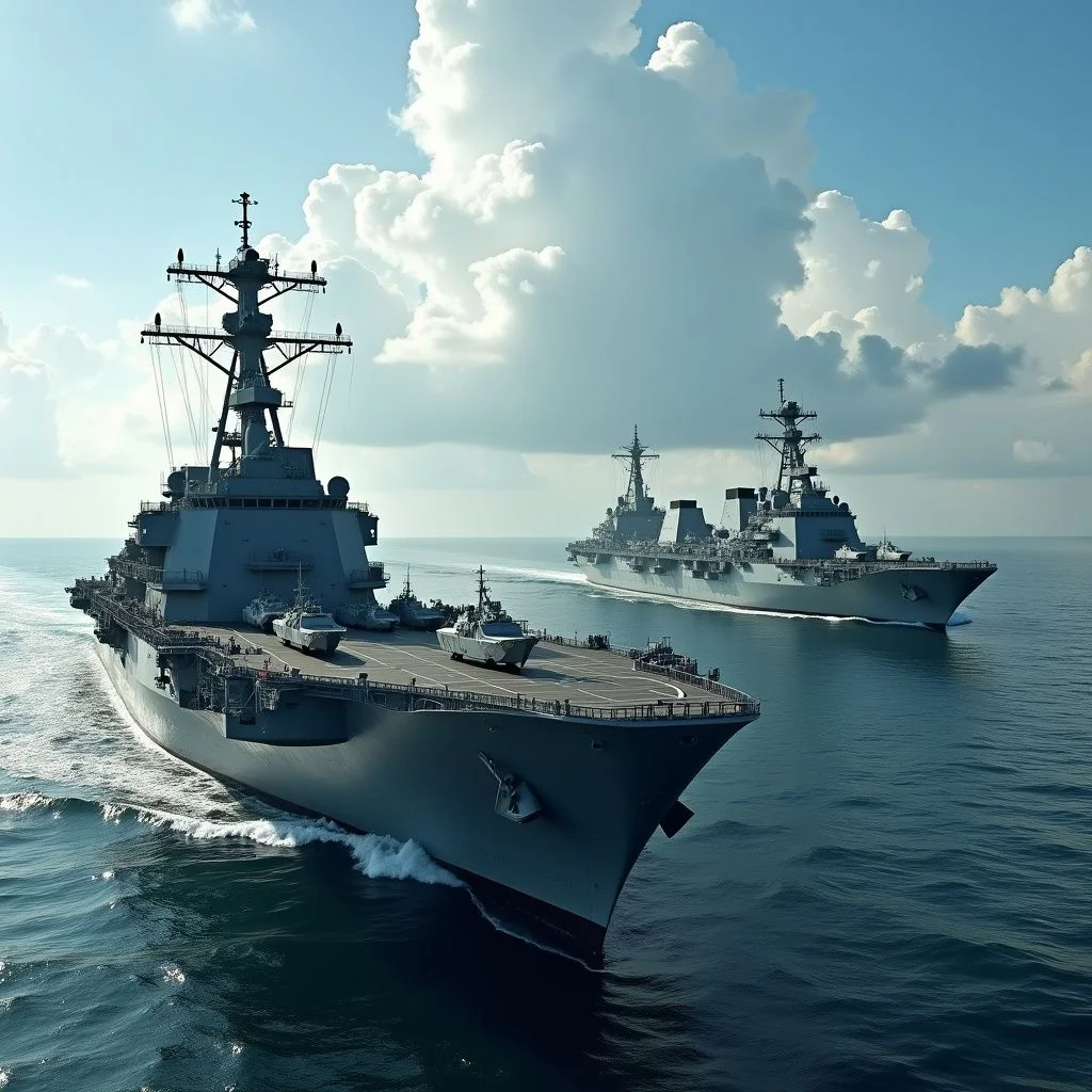 USS Gerald Ford y barcos en aguas del Caribe y Venezuela.
