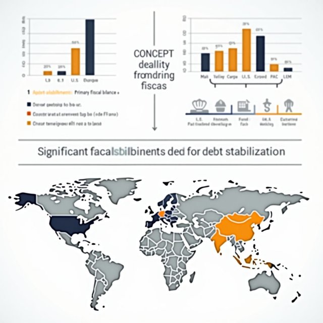 Los gráficos de barras y los mapas ilustran ajustes de equilibrio fiscal a nivel global.