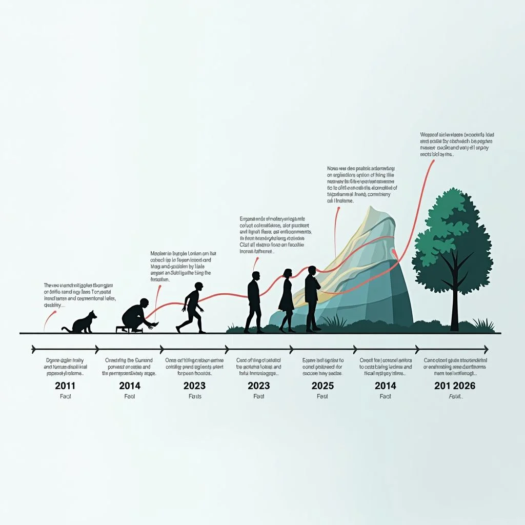 Cronología que ilustra el cambio en las prioridades de la política fiscal a lo largo del tiempo.
