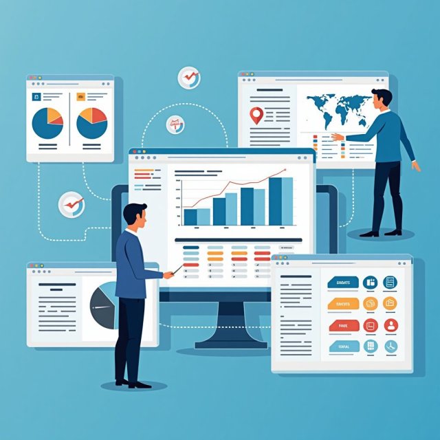 Un panel digital compara los sistemas de seguimiento de empleo de EE. UU. y los sistemas internacionales.