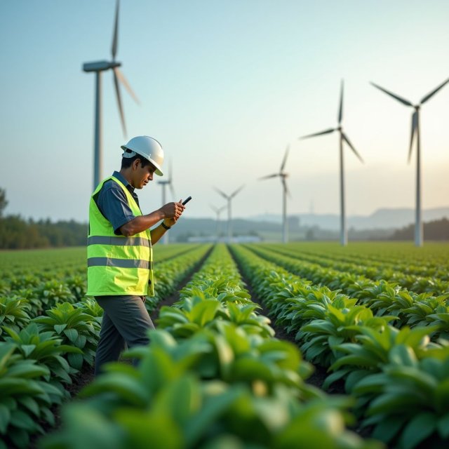 Los inmigrantes trabajan en la infraestructura de energía renovable en tecnología verde.