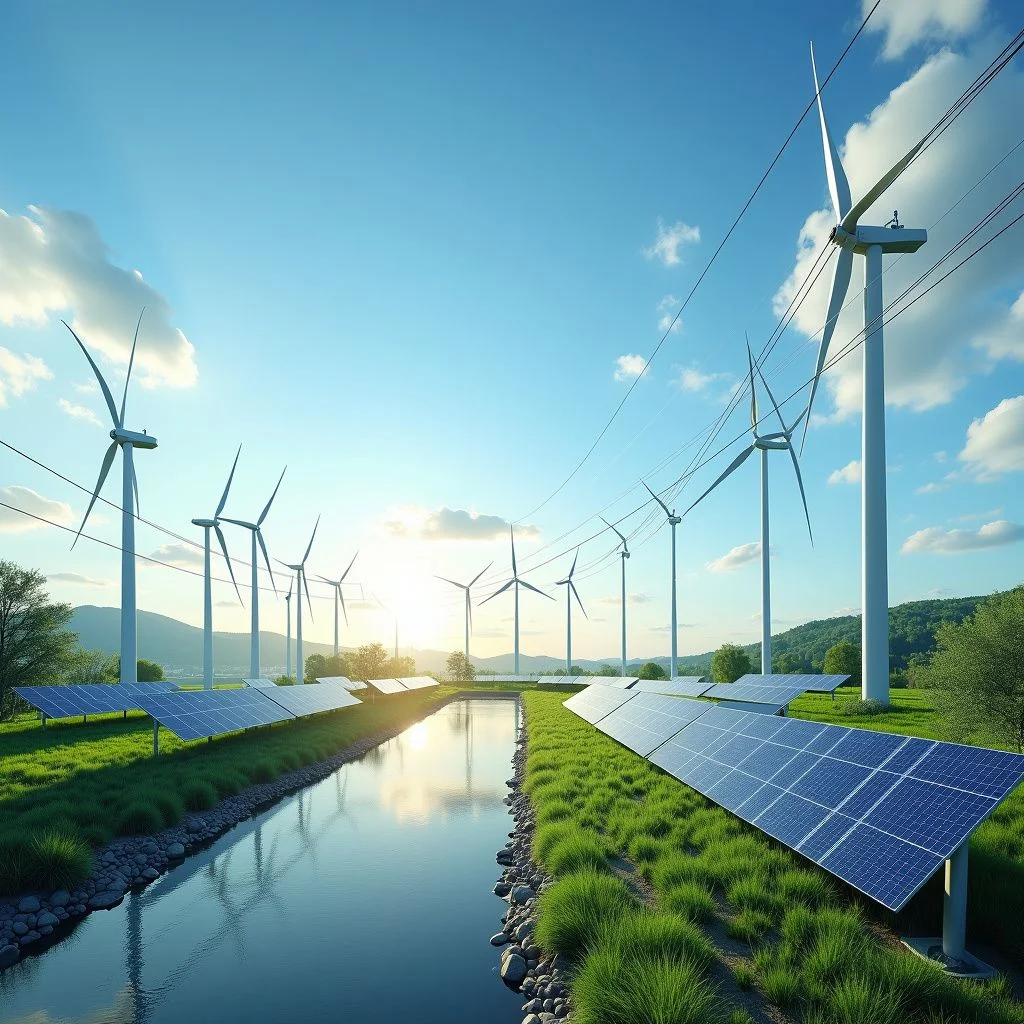Las turbinas eólicas en el norte de Europa y los paneles solares en el sur.