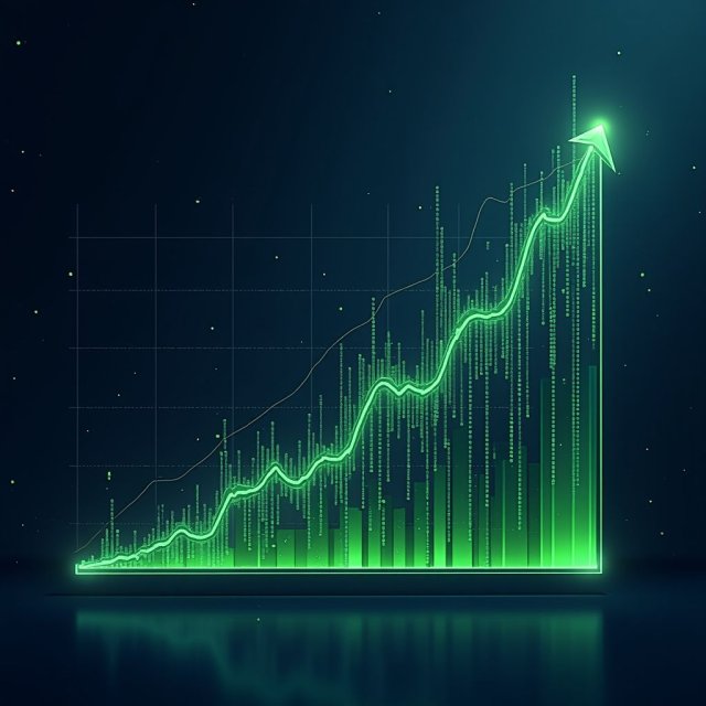 Un gráfico muestra el crecimiento exponencial rápido de las inversiones en inteligencia artificial.