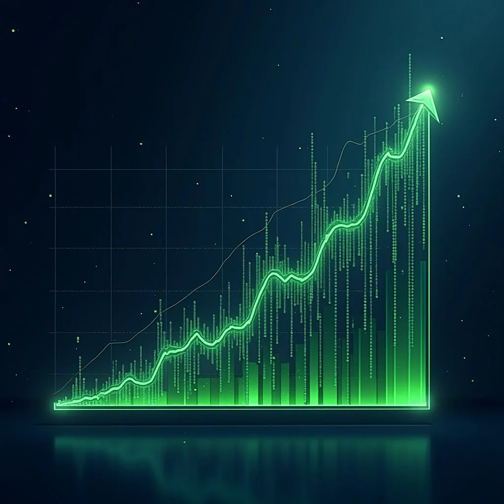 Un graphique montre la croissance exponentielle rapide des investissements dans l'IA.