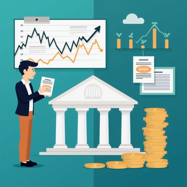 Gráficos que ilustran las tasas de interés e indicadores de estabilidad económica a lo largo del tiempo.